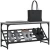 Schuhregal, Schuhablage, platzsparend Grau Sonoma 90x30x45 cm Holzwerkstoff Bild 3