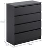 Home Collective Kommode mit 4 Schubladen Kommode schmal Holz Schrank (Highboard Anrichte Schlafzimmer Wohnzimmer Flur Büro Organizer), Kommode 76 cm breit Schrank mit Schubladen Sideboard Anthrazit Bild 3