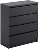Home Collective Kommode mit 4 Schubladen Kommode schmal Holz Schrank (Highboard Anrichte Schlafzimmer Wohnzimmer Flur Büro Organizer), Kommode 76 cm breit Schrank mit Schubladen Sideboard Anthrazit Bild 2