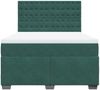 vidaXL Boxspringbett mit Matratze Dunkelgrün 160x200 cm Samt 3290969 Bild 4