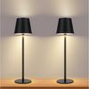 ZMH Tischleuchte Kabellos - Nachttischlampe Schwarz/Weiß Bettleuchte Whonzimmer, Mit TYPE-C-Anschluss und kabelloser Ladefunktion, LED fest integriert, 3000-6500K, USB Nachttischleuchte Aufladbar für Schreibtisch Bild 2