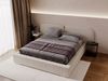 GRAINGOLD Palermo Doppelbett 160x200, mit modern Kopfteil, Bettkasten, Lattenrost, Geflechtstoff, Beige Bild 4