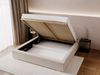 GRAINGOLD Palermo Doppelbett 160x200, mit modern Kopfteil, Bettkasten, Lattenrost, Geflechtstoff, Beige Bild 5