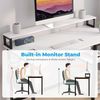 Schreibtisch Weiß 120x55 cm mit Regal Monitorständer Sekretär Bürotisch Bild 4