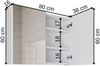 Roomart ATLANTIC-85 Badmöbel - nur Spiegelschrank - H 60 x B 17 x T 80 cm • Weiß Bild 5