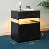 Nachttisch mit 3 Schubladen, LED-Beleuchtung & Acrylfront, 48×38×61, Schwarz/Gold Bild 4