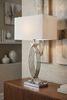 Arnusa Tischleuchte große Tischlampe 74 cm Chrom weißer Schirm Dekoleuchte E27, ohne Leuchtmittel, edle Lampe Chrom Bild 3