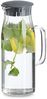 ZELLER 19675 Glaskaraffe 1000 ml mit Kunststoffdeckel, grau, ca. 13,3 x 9 x 24 cm Bild 2