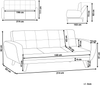 Schlafsofa 3-Sitzer Polsterbezug hellgrau verstellbar FLORLI Bild 2