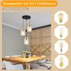 ZMH Pendelleuchte Esstisch Küchenlampe Hängend - Hängelampe Wohnzimmer E27 Esstischlampe Schlafzimmer Hängeleuchte 3 Flammig Glas Vintage Pendellampe Retro Esszimmer Rund für Küche(ohne Leuchtmittel) Bild 3