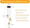 ZMH Pendelleuchte Esstisch Küchenlampe Hängend - Hängelampe Wohnzimmer E27 Esstischlampe Schlafzimmer Hängeleuchte 3 Flammig Glas Vintage Pendellampe Retro Esszimmer Rund für Küche(ohne Leuchtmittel) Bild 2