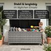 STEELSØN 'Serion' Polyrattan Aufbewahrungsbox 330 Liter mit Rollen, grau-meliert, 140×62×61 cm, wetterfest, Auflagenbox mit Innentasche, Gartenbox mit Griff zum einfachen Transport Bild 2