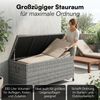 STEELSØN 'Serion' Polyrattan Aufbewahrungsbox 330 Liter mit Rollen, grau-meliert, 140×62×61 cm, wetterfest, Auflagenbox mit Innentasche, Gartenbox mit Griff zum einfachen Transport Bild 4