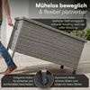 STEELSØN 'Serion' Polyrattan Aufbewahrungsbox 330 Liter mit Rollen, grau-meliert, 140×62×61 cm, wetterfest, Auflagenbox mit Innentasche, Gartenbox mit Griff zum einfachen Transport Bild 5