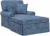 vidaXL Chaise Lounge mit Rock mit Kissen Blau 157 x 91 x 91 cm ARES 42022960 Bild 2