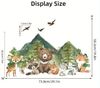 Montegoni Wandsticker Kinder Tier Wandaufkleber Dekoration (lächelndes Gesicht Bär, Hirsch, Fuchs,Baum, Bergtier Wandaufkleber), Wandtattoo mit Waldtieren für Schlafzimmer,Kinderzimmer Bild 4