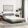 vidaXL Bett mit Matratze "Dover" Hellgrau 140x200 cm Stoff 3208404 Bild 3