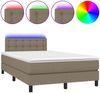 Boxspringbett mit Matratze & LED Stoff Taupe 120x200 cm, Härtegrad: H2 [3133465] Bild 2
