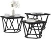 vidaXL Couchtisch 3 pcs Schwarz Eichen-Optik Ingenieure Holz und Stahl 868279 Bild 3