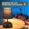 ZMH Nachttischlampe 2er Set Tischlampe mit Kabel - Tischleuchte Schwarz Klein Nachtlampe Schlafzimmer Stoff Bettlampe Modern Design Schreibtischlampe für Wohnzimmer Büro Bett Tisch Fenster Hotel Bild 4