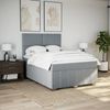 vidaXL Boxspringbett mit Matratze Hellgrau 140x190 cm Stoff 3293956 Bild 5