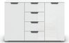 rauch Aditio Box, Kommode, 2-türig, 4 Schubladen, mit Glasfront, mit Softclose-Funktion, Farbe Weiß, BxHxT 120x81x42cm Bild 2