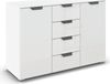 rauch Aditio Box, Kommode, 2-türig, 4 Schubladen, mit Glasfront, mit Softclose-Funktion, Farbe Weiß, BxHxT 120x81x42cm Bild 3