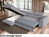 MEBLINI Schlafcouch mit Bettkasten - MALIBA - 277x203x63cm Links - Grau Samt - Ecksofa mit Schlaffunktion - Sofa mit Relaxfunktion und Kopfstützen - Couch L-Form - Eckcouch - Wohnlandschaft Bild 4