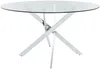 Vente-unique - COSIMA Essgruppe Glas TransparentSilberfarben - B 140 cm x H 77 cm x L 140 cm Bild 3