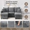 U-Form-Ecksofa mit 2 Staufußhockern, 52x52 cm – Chenille, Schlaffunktion, 500 kg Belastbarkeit Bild 5