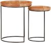 2-tlg. Couchtisch-Set, Sofatische Massivholz Akazie und Stahl Bild 3