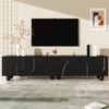 TV-Schrank 180 x 40 x 42 cm in Schwarz – mit Schubladen, Fächern und Massivholzbeinen Bild 4