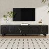TV-Schrank 180 x 40 x 42 cm in Schwarz – mit Schubladen, Fächern und Massivholzbeinen Bild 2