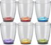 Peill+Putzler Germany 6er Set Trinkgläser mit buntem Boden, 340 ml Volumen, mehrfarbige Trinkbecher, Wassergläser in 6 Farben, Coctailgläser, spühlmaschinengeeignet & pflegeleicht Bild 3