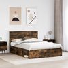 vidaXL Bettrahmen Geräucherte Eiche 150 x 200 cm Massives Kiefernholz 3410996 Bild 3