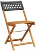 vidaXL Bistrostühle 2 Stk. Schwarz Massivholz Akazie und Poly Rattan 367675 Bild 4