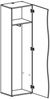 Garderobenschrank >Onda< in Weiß/Hochglanz - 63x185x40cm (BxHxT) Bild 2