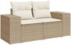 vidaXL 4-tlg. Garten-Sofagarnitur mit Kissen Beige Poly Rattan 3222507 Bild 3