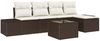 vidaXL Garten-Sofa-Set mit Kissen 5 pcs Braun und Creme Poly-Rattan 3355697 Bild 2