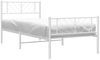 vidaXL Bettgestell mit Kopf- und Fußteil Metall Weiß 100x190 cm 372240 Bild 3