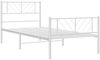 vidaXL Bettgestell mit Kopf- und Fußteil Metall Weiß 100x190 cm 372240 Bild 4