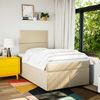 vidaXL Boxspringbett mit Matratze Creme 120x190 cm Stoff 3292725 Bild 4