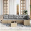 vidaXL Garten-Sofa-Set mit Kissen 7 pcs Schwarz Poly Rattan 3354399 Bild 3