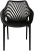 CLP Gartenstuhl Air XL 2er Set - Modernes Design, Kunststoff, Wetterfest, Stapelbar,schwarz Bild 2