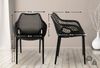 CLP Gartenstuhl Air XL 2er Set - Modernes Design, Kunststoff, Wetterfest, Stapelbar,schwarz Bild 3