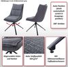 Esszimmerstuhl HWC-N71, Küchenstuhl, drehbar Auto-Return, Stoff/Textil (420g/m²) Öko-Tex ~ grau Bild 2