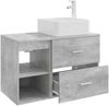 vidaXL Badezimmermöbel-Set 2 pcs Betongrau Holzwerkstoff 3403883 Bild 4