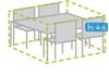 Wetterfeste Schutzhülle Abdeckung rechteckig für Garten Lounge Set, 185x150x95cm Bild 2