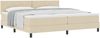 vidaXL Boxspringbett mit Kopfteil Creme 200 x 200 cm Stoff 3338795 Bild 2