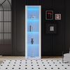 Vitrine, 55x38x166 cm, weiße Hochglanz-Vitrine mit 3 Glasablagen & App-LED Bild 1